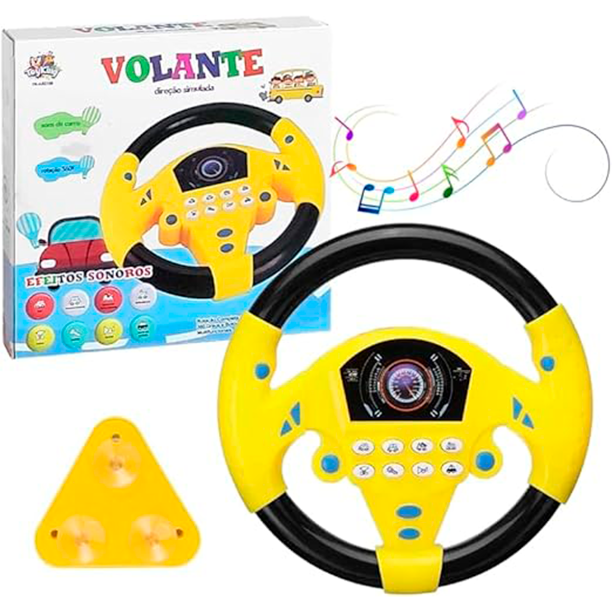 Volante de Brinquedo com Botões Interativos Efeitos Sonoros para Bebês ...