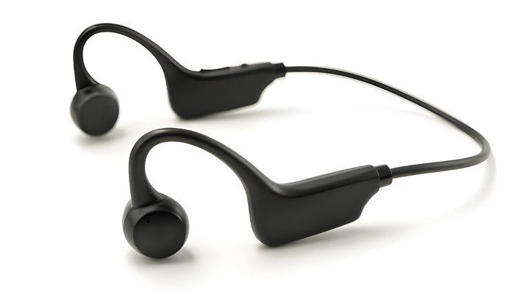 Fones de ouvido sem fio condução óssea Bluetooth esportivos expansíveis