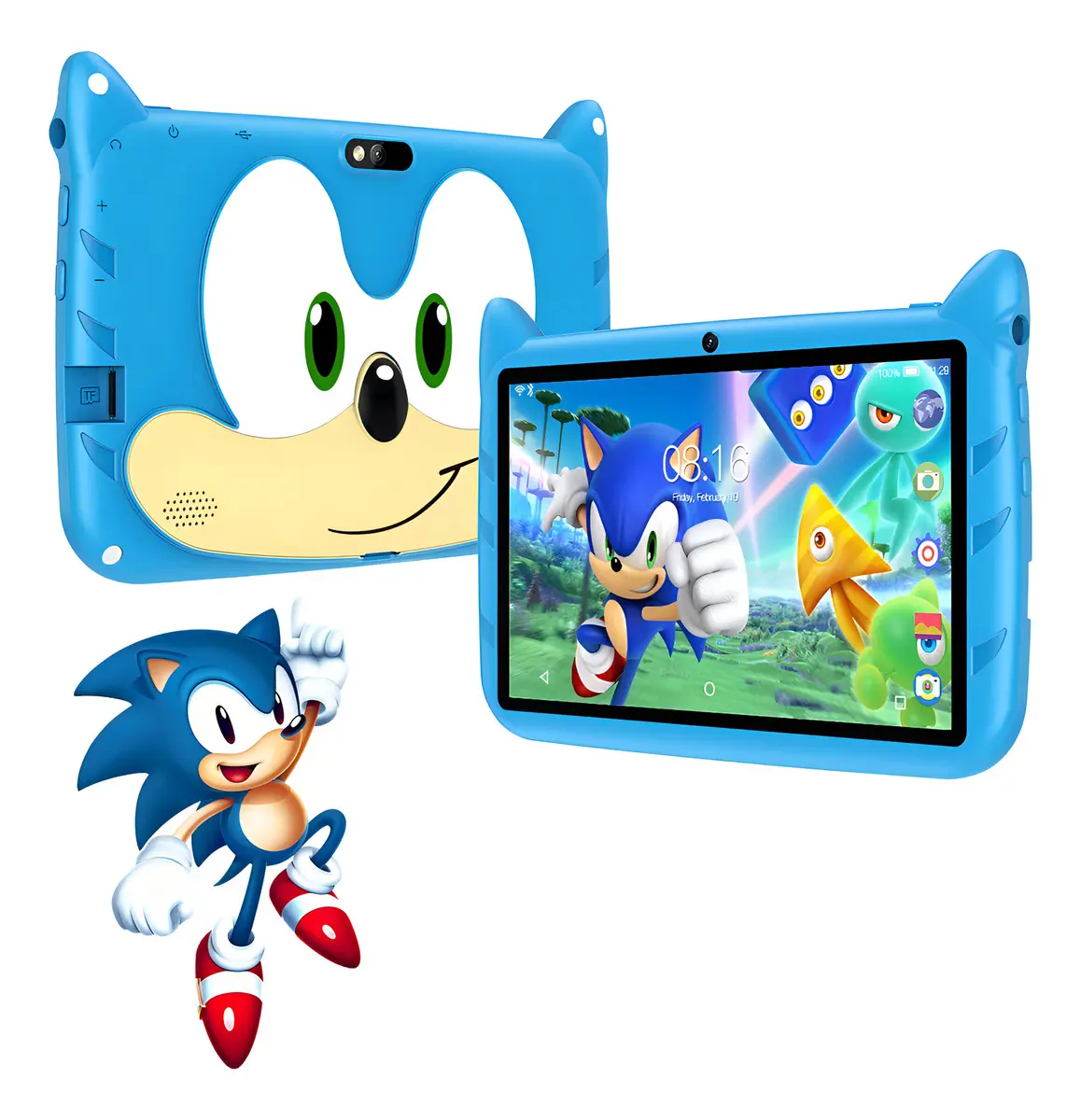 Tablet Sonic Para Crianças Infantil Kids Smart Cor Azul