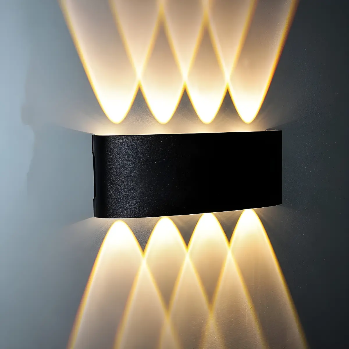 Arandela Led 8w Preta Retangular 2 Focos Luz Branco Quente
